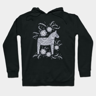 Swedish Dala Horse (Gray) Hoodie